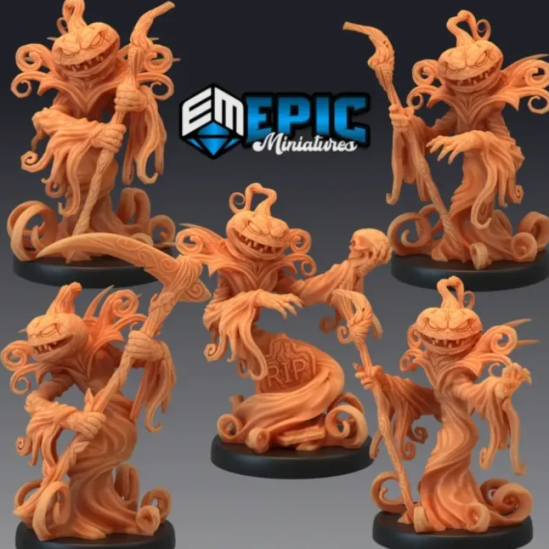 Miniature<Pumpkin Reapers - Miniature Marvels: Airplane Models & Painted Dice