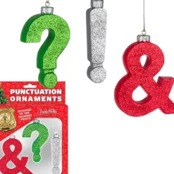 Egpull<Punctuation Ornaments - Christmas Tree Glitter Decoration Art Archie McPhee - Miniature Marvels: Airplane Models & Painted Dice