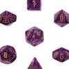 Dice<Purple with Gold: Vortex Polyhedral Dice Set (7's) CHX 27437 - Miniature Marvels: Airplane Models & Painted Dice