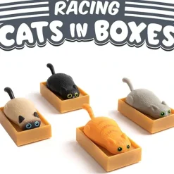 Egpull<Racing Cats in Boxes (set of 4) Funny Pull Back Kitty Cat Toys - Archie McPhee - Miniature Marvels: Airplane Models & Painted Dice