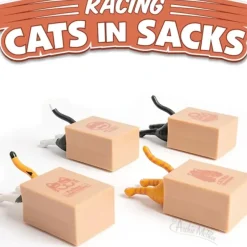 Egpull<Racing Cats in Sacks (set of 4) Funny Pull Back Kitty Cat Toys - Archie McPhee - Miniature Marvels: Airplane Models & Painted Dice