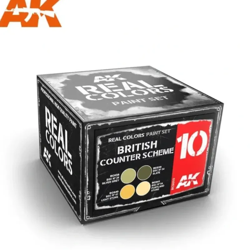 Paint<Real Colors: British Counter Scheme Set LTG AK-RCS010 - Miniature Marvels: Airplane Models & Painted Dice