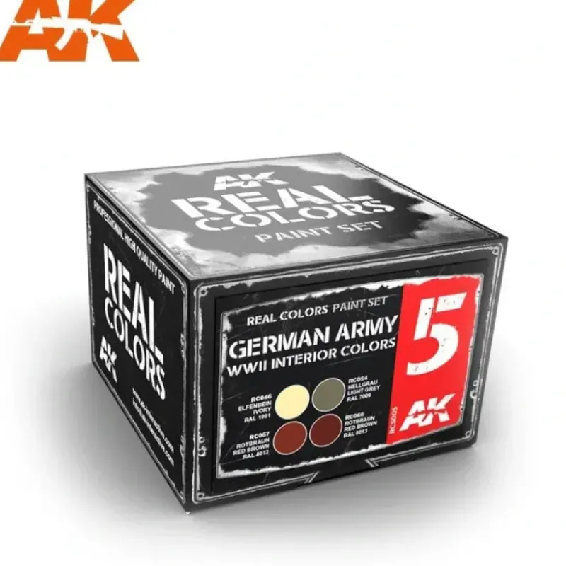 Paint<Real Colors: German Army WWII Interior Colors Set LTG AK-RCS005 - Miniature Marvels: Airplane Models & Painted Dice