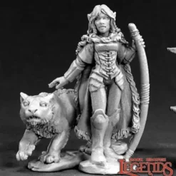Reaper Miniatures<Reaper Aeris, Female Elf Ranger and Panther (metal) 03401 - Miniature Marvels: Airplane Models & Painted Dice