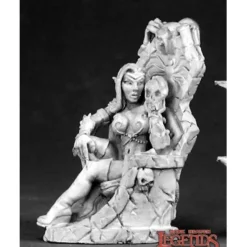 Reaper Miniatures<Reaper Dark Elf Queen/Throne (metal) 02577 - Miniature Marvels: Airplane Models & Painted Dice