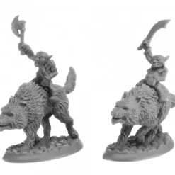 Reaper Miniatures<Reaper Goblin Wolfriders (2) 07041 - Miniature Marvels: Airplane Models & Painted Dice