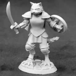 Reaper Miniatures<Reaper Steelclaw, Catfolk Paladin 03928 - Miniature Marvels: Airplane Models & Painted Dice