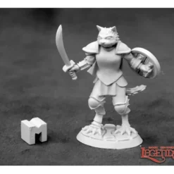 Reaper Miniatures<Reaper Steelclaw, Catfolk Paladin (metal) 03928 - Miniature Marvels: Airplane Models & Painted Dice