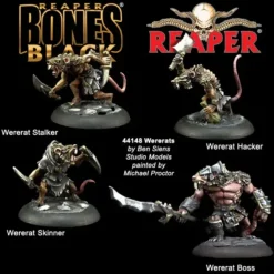 Reaper Miniatures<Reaper Wererats (4) 44148 - Miniature Marvels: Airplane Models & Painted Dice
