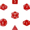 Dice<Red with White: Opaque Polyhedral Dice Set (7's) CHX 25404 - Miniature Marvels: Airplane Models & Painted Dice