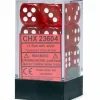 Dice<Red with White: Translucent 12d6 16mm Dice Set CHX 23604 - Miniature Marvels: Airplane Models & Painted Dice