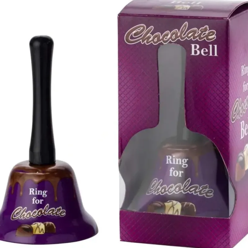 Egpull<RING FOR CHOCOLATE Metal Hand Bell - Fancy Kitchen Bar Office Desk Decor - Miniature Marvels: Airplane Models & Painted Dice