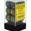 Dice<Rio / Yellow: Festive 12d6 16mm Dice Set CHX 27649 - Miniature Marvels: Airplane Models & Painted Dice