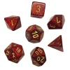 Dice<Ruby with Gold: Glitter Polyhedral Dice Set (7's) CHX 27504 - Miniature Marvels: Airplane Models & Painted Dice