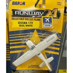 Airplane Model<Runway24 Cessna 172 Blue/White No Runway - Miniature Marvels: Airplane Models & Painted Dice