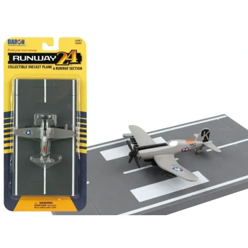 Airplane Model<Runway24 F4U USN Gray - Miniature Marvels: Airplane Models & Painted Dice