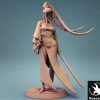 Miniature<Samurai Female Fighter - Miniature Marvels: Airplane Models & Painted Dice