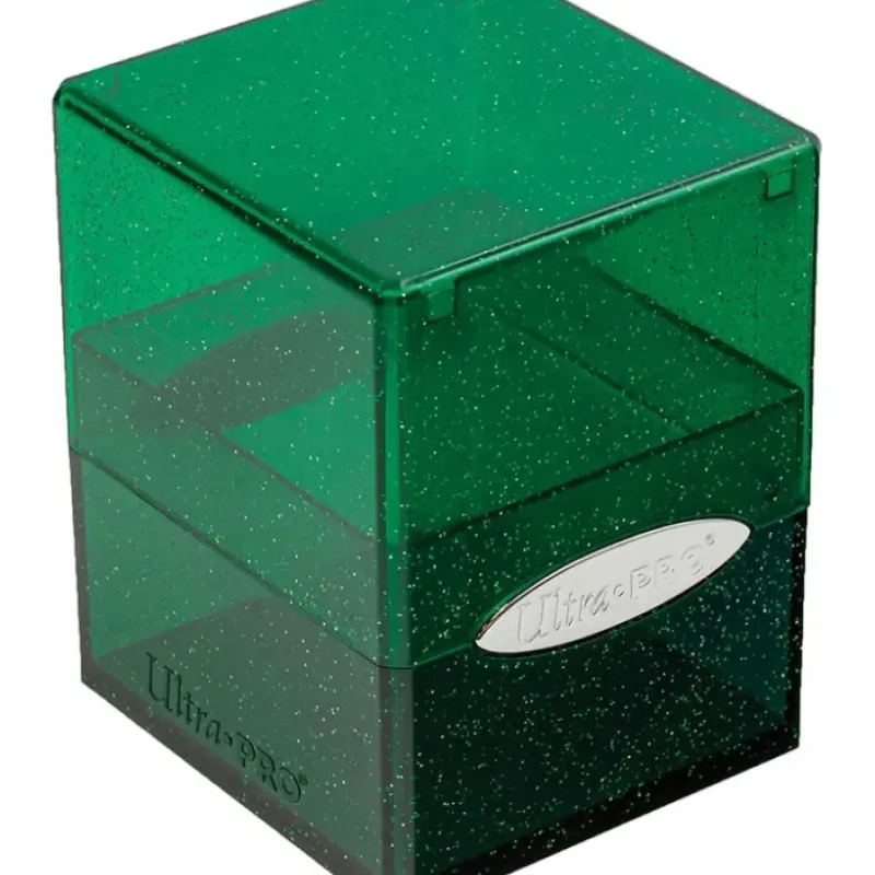 Accessories<Satin Cube: Glitter Green - Miniature Marvels: Airplane Models & Painted Dice