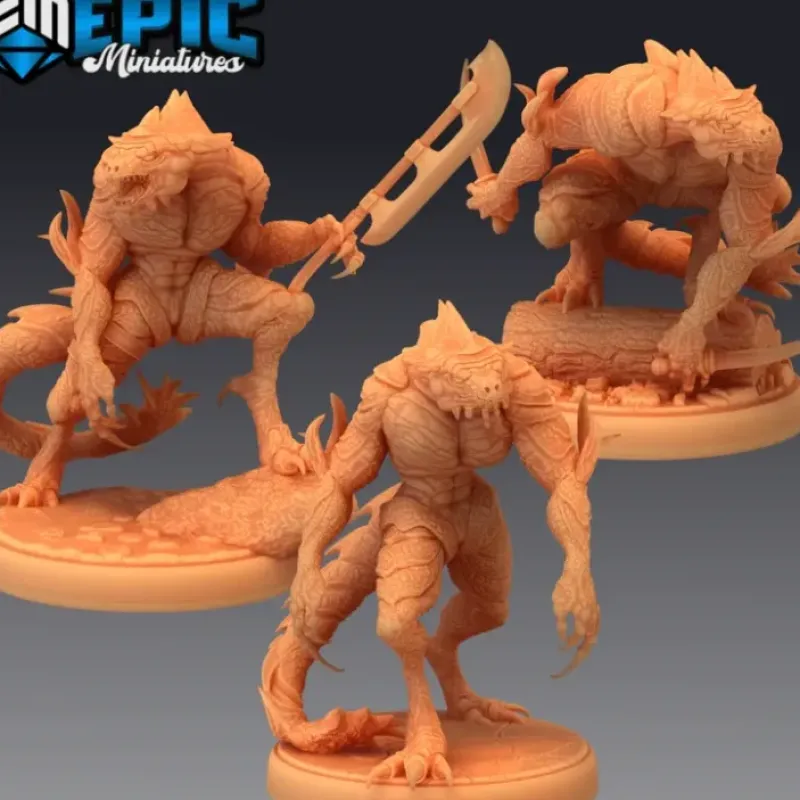 Miniature<Seafolk Brutes - Miniature Marvels: Airplane Models & Painted Dice