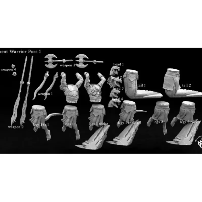 Miniature<Serpent Male Kitbash Set 1 - Miniature Marvels: Airplane Models & Painted Dice