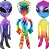 Egpull<SET OF 3 Assorted 36" Alien Inflatable Blow Up Inflate - Galaxy Rainbow Tie Dye - Miniature Marvels: Airplane Models & Painted Dice