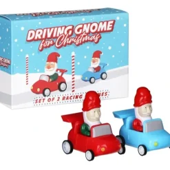 Egpull<Set of 2 Driving Gnome for Christmas - Santa Racing Car Toys - Battery Free!! - Miniature Marvels: Airplane Models & Painted Dice