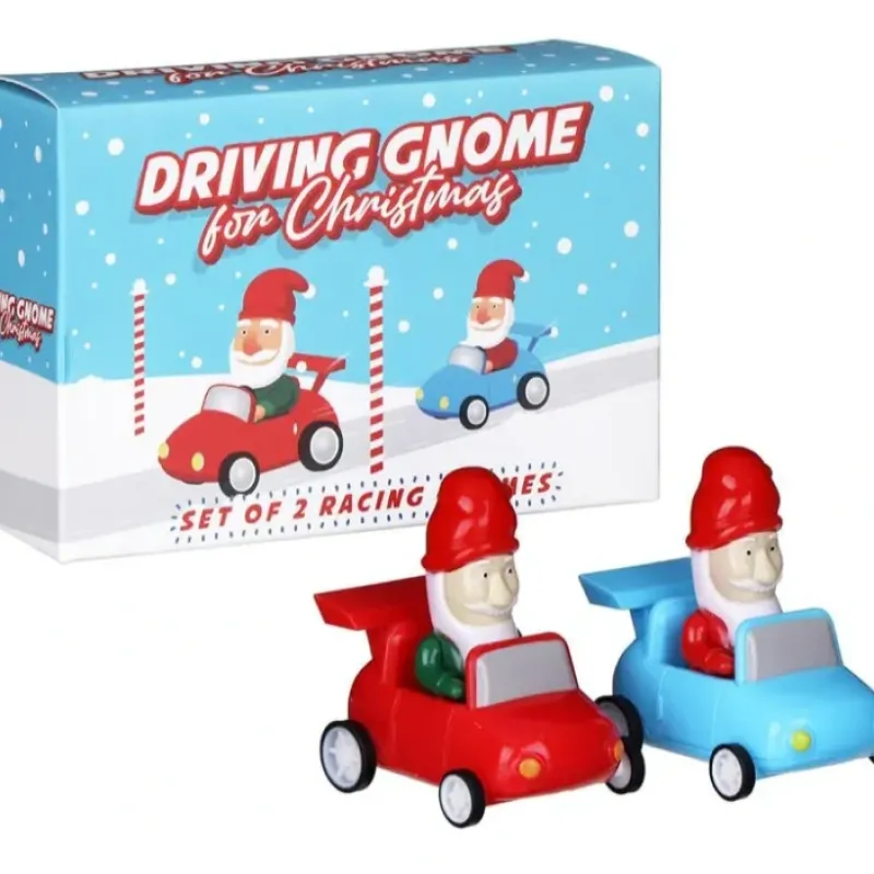 Egpull<Set of 2 Driving Gnome for Christmas - Santa Racing Car Toys - Battery Free!! - Miniature Marvels: Airplane Models & Painted Dice