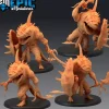 Miniature<Sharkfolk Warriors - Miniature Marvels: Airplane Models & Painted Dice