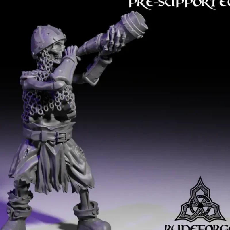 Miniature<Skeleton Horn Blower - Miniature Marvels: Airplane Models & Painted Dice