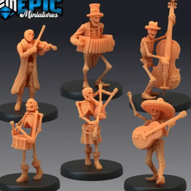 Miniature<Skeleton Musicians - Miniature Marvels: Airplane Models & Painted Dice