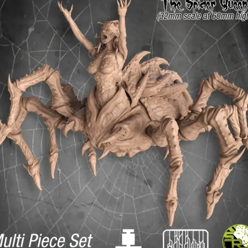 Miniature<Spider Queen - Miniature Marvels: Airplane Models & Painted Dice