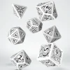 Dice<Steampunk White & Black Dice Set (7) QWS SSTE02 - Miniature Marvels: Airplane Models & Painted Dice