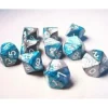 Dice<Steel-Teal / White: Gemini d10 Dice Set (10's) CHX 26256 - Miniature Marvels: Airplane Models & Painted Dice