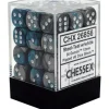 Dice<Steel-Teal / White: Gemini 36d6 12mm Dice Block CHX 26856 - Miniature Marvels: Airplane Models & Painted Dice