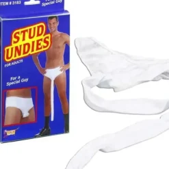 Egpull<STUD UNDIES UNDERWEAR Hung White Briefs Long Men Bachelorette - Adult GaG Joke - Miniature Marvels: Airplane Models & Painted Dice