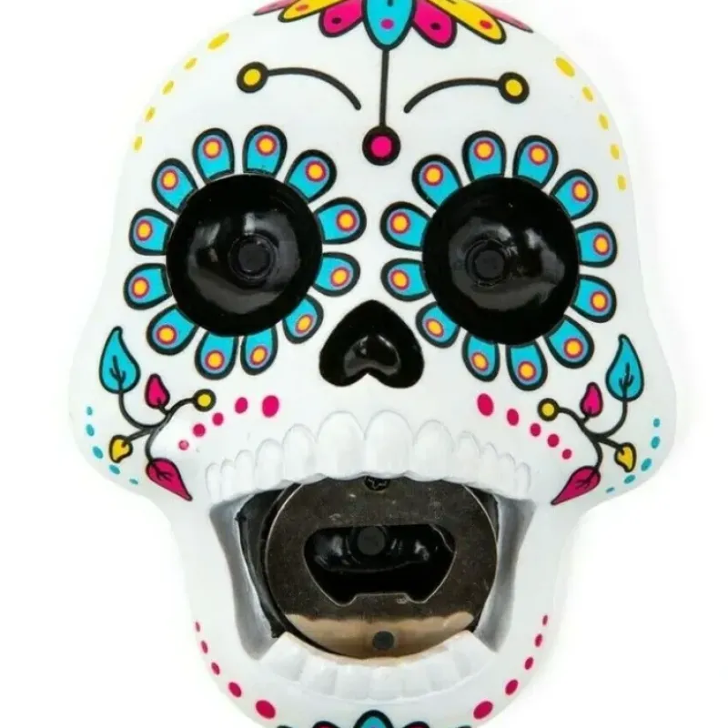 Egpull<Sugar Skull Beer Bottle Opener - Colorful Art Wall Mounted - BigMouth Inc. - Miniature Marvels: Airplane Models & Painted Dice