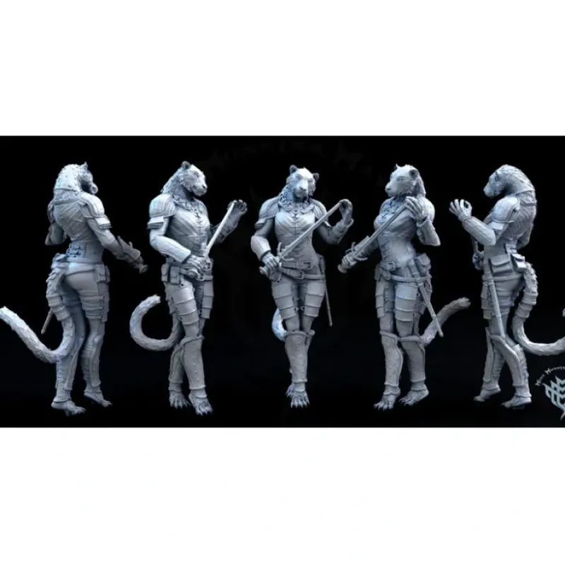 Miniature<Tabaxi Female - Miniature Marvels: Airplane Models & Painted Dice