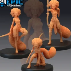 Miniature<Tanuki Ladies - Miniature Marvels: Airplane Models & Painted Dice