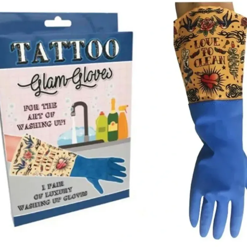 Egpull<TATTOO Art Rock Luxury Glam Latex Gloves - Household Washing Cleaning Kitchen - Miniature Marvels: Airplane Models & Painted Dice