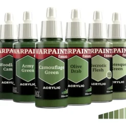 Paint<The Army Painter - Warpaints Fanatic: Olive Greens Flexible Triad - Miniature Marvels: Airplane Models & Painted Dice