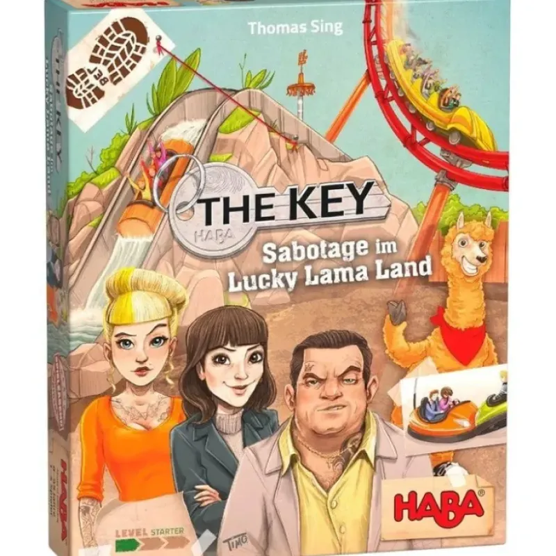 Board Game<The Key: Sabotage at Lucky Llama Land HAB 305940 - Miniature Marvels: Airplane Models & Painted Dice