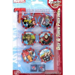 Miniature<The Mighty Thor Dice and Token Pack: Marvel HeroClix WZK 72685 - Miniature Marvels: Airplane Models & Painted Dice