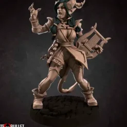 Miniature<Tiefling Bard - Miniature Marvels: Airplane Models & Painted Dice