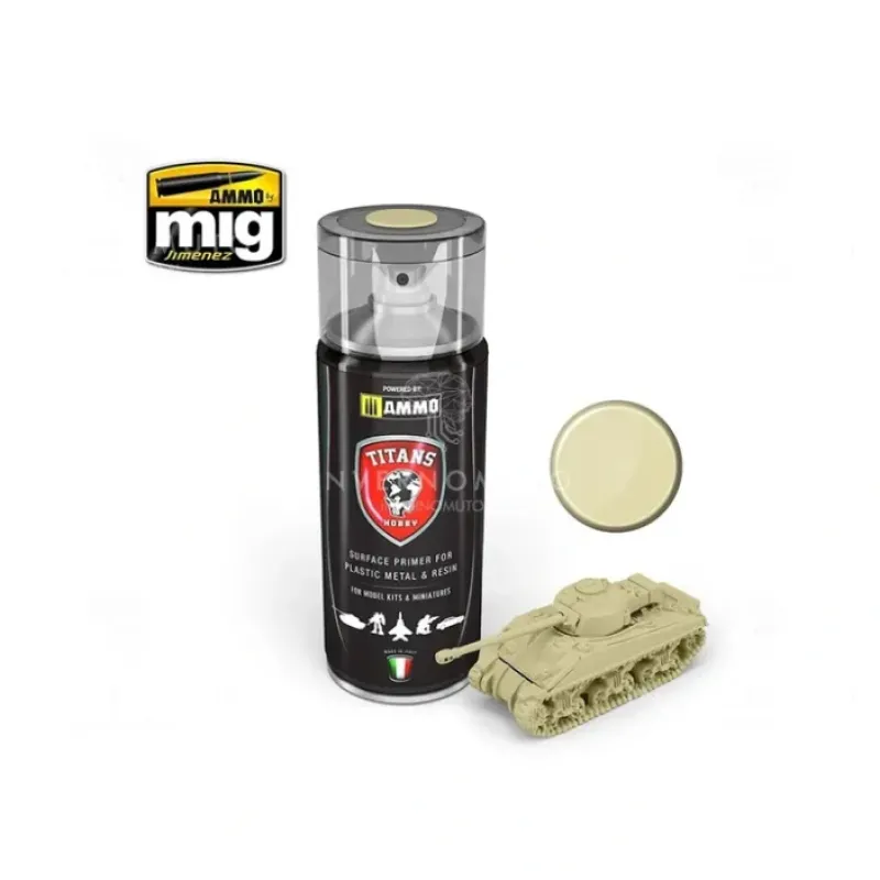 Paint<Titans Hobby: Bone White Matt Primer, 400ml Spray LTG TTH-116 - Miniature Marvels: Airplane Models & Painted Dice