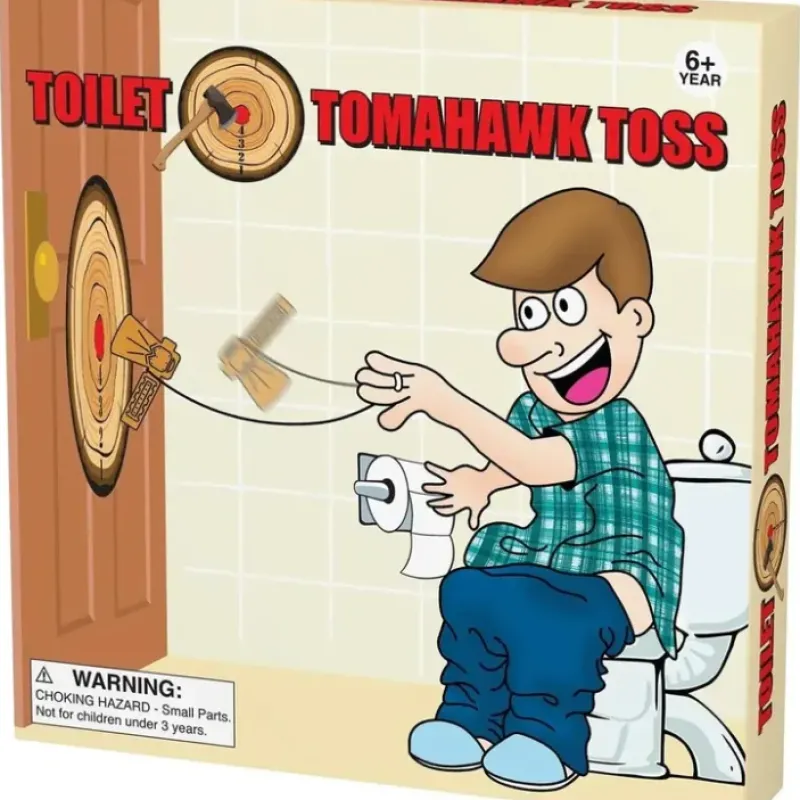 Egpull<Toilet Potty Tomahawk Toss Game - Target Dartboard - Funny Gag Joke Gift Toy - Miniature Marvels: Airplane Models & Painted Dice