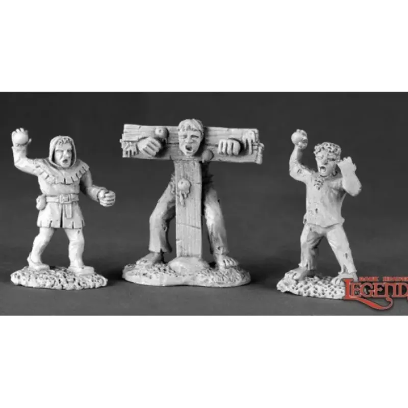 Miniature<Townsfolk XII - Pillory & Kids: Dark Heaven Legends RPR 03472 - Miniature Marvels: Airplane Models & Painted Dice