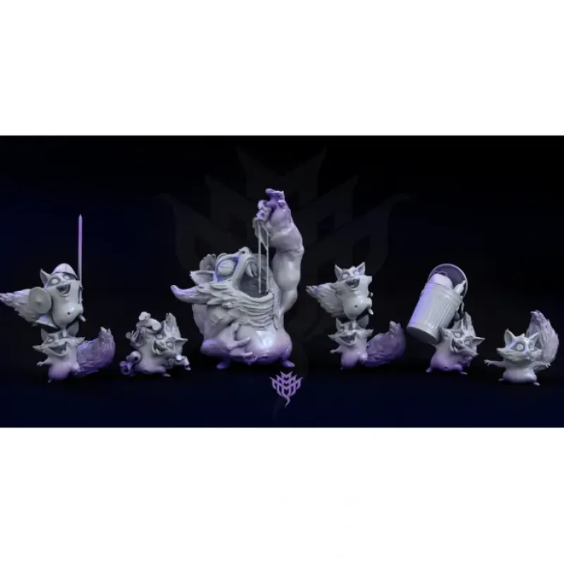 Miniature<Trash Panda Celebration - Miniature Marvels: Airplane Models & Painted Dice