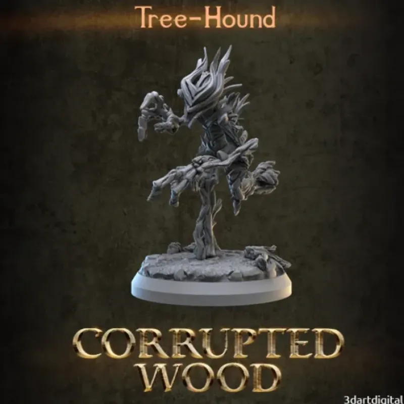 Miniature<Tree Hound, Running - Miniature Marvels: Airplane Models & Painted Dice