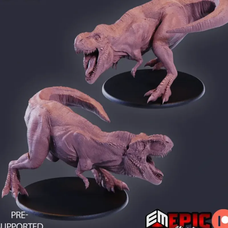 Miniature<T-Rex Attacking - Miniature Marvels: Airplane Models & Painted Dice