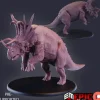 Miniature<Triceratops Attacking - Miniature Marvels: Airplane Models & Painted Dice